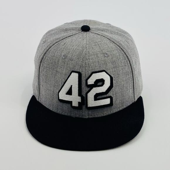 Baseballism Jackie Robinson #42 Snapback Hat Gray Black Limited Edition Cap - Picture 1 of 7